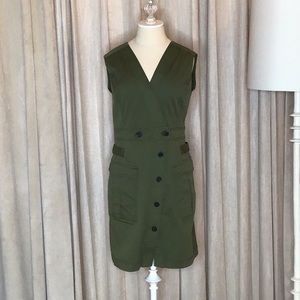 Derek Lam Elena Utility Dress - Sizes 4 & 6 - Fatigue Green